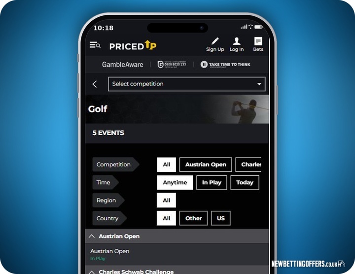 Golf Betting PricedUp Bet
