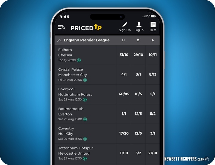 PricedUp Bet Football Betting