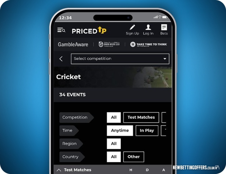 PricedUp Bet Cricket Betting